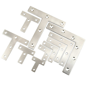 Soportes de esquina en forma de T y L de acero inoxidable para muebles, conectores de soporte para estantes, placas de fijación de hardware duraderas - Product Image 1