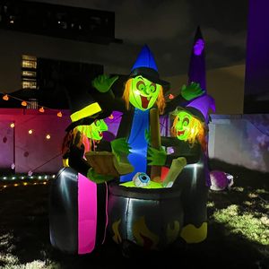 Decorazione Gonfiabile di Halloween con <span class=keywords><strong>3</strong></span> <span class=keywords><strong>Streghe</strong></span> di 1,8 Metri con Luci LED, Spaventosa per Esterni e Feste, Certificazione IP44, 110-240V - Product Image 4