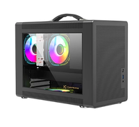 Boîtier d'ordinateur de jeu Gamer X P60 personnalisé, tour moyenne, Micro-ATX/ITX, verre trempé de 0,6 mm, ventilateurs noirs, ports USB3.0/HDAUDIO/Type-C