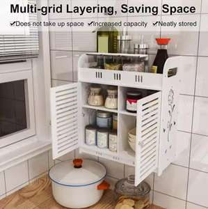 طبقات شبكية مجوفة بنمط زهور مثبتة على الحائط مستحضرات تجميل خالية من الخشب والبلاستيك رف تخزين المرحاض - Product Image 5