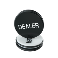 YH Prix compétitif Blanc et noir Acrylique Texas Poker Dealer Bouton Accessoires de jeu