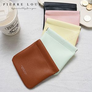 Pierre Loues Mini Coin <b>Purse</b> Solid Color Rectangle Portable Everyday Use - Product Image 4