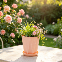 Pots de fleurs en plastique modernes à drainage automatique, pour intérieur/extérieur, jardinières de bureau durables, design minimaliste, vase de sol