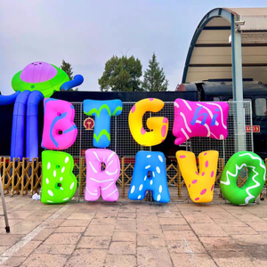 Logo publicitaire gonflable, lettres gonflables colorées avec lumières, mur gonflable géant de haute qualité pour la <span class=keywords><strong>promotion</strong></span> d'événements de marque - Product Image 5