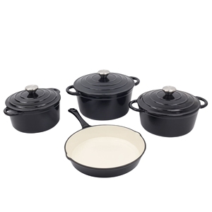 <span class=keywords><strong>7</strong></span> Parça Dökme Demir Tencere Çorba Tenceresi Tava Seti Sağlıklı Emaye Kaplı Dökme Demir Tencere Seti - Product Image 6