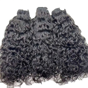 High Quality 28" 100% Natural Black Virgin Remy Human Hair <b>Extensions</b> Curly Temple Hair <b>Braiding</b> Machine Double Weft India Hair - Product Image 1
