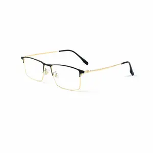 Óculos de leitura quadrados masculino, armação dourada bifocal