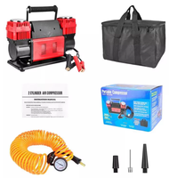 Compresseur d'air portable pour voiture à double cylindre en aluminium de 300 L/MIN, robuste, avec moniteur de pression des pneus 150 PSI pour voiture et SUV