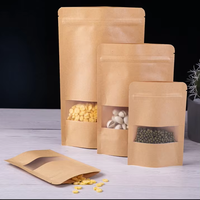 Sachet d'emballage personnalisé en PE de qualité alimentaire avec fenêtre, refermable et recyclable, à fermeture éclair, imprimé en gravure, pour café et thé, vente en gros