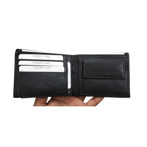 Premium <b>Black</b> Genuine Leather <b>Men's</b> <b>Wallet</b> 5 Inch Waterproof Embroidery Customized Letter Logo Star Gift Fashion Style Open - Product Image 2