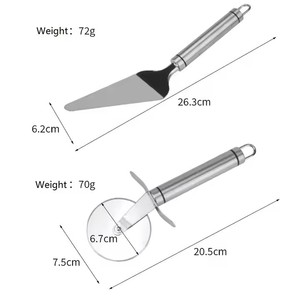 Herramientas de acero inoxidable para Pizza, espátula para queso y pastel, pala con mango de plástico, cortador de rueda para Pizza - Product Image 4