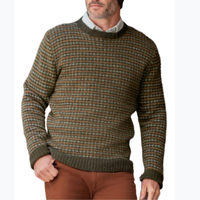 Pull en maille jacquard à col rond classique polyvalent pour homme, manches longues, hiver, décontracté, avec logo frontal ODM
