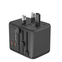 Adaptor Universal pengisi daya perjalanan 3AC Gan 70W terbaru Multi steker Adaptor perjalanan internasional dengan 1 USB dan 4 Tipe C