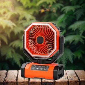 Portable Rechargeable Camping Fan with LED Lamp New Outdoor Electric Product for Picnics and Hotels - Product Image 1