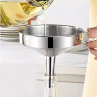 Entonnoir en acier inoxydable de 15 cm de qualité alimentaire avec filtre en maille, verseur d'huile et de vin épaissi de 13 cm, entonnoir à large ouverture pour la cuisine domestique