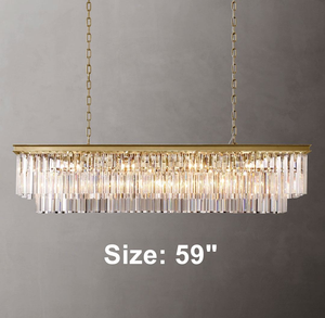 Lustre rectangulaire moderne en cristal et métal doré de luxe pour hôtel, villa, salle à manger, îlot de <span class=keywords><strong>cuisine</strong></span> - Product Image 5