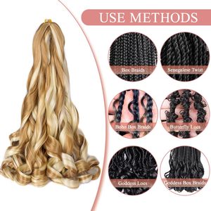 Peluca rizada en espiral de aspecto Natural elegante para mujer, espiral de onda suelta, trenza francesa de ganchillo, accesorio para el cabello trenzado hecho a mano - Product Image 4