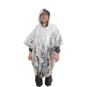 Poncho de Emergencia de Aluminio Impermeable, Equipo de Supervivencia para Exteriores, 1 Persona, Reflectante y Aislante - Product Image 2