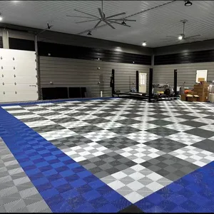 Heavy duty rubber floor tiles for workshops garage modular rubber flooring automotive shop floor