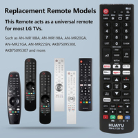 Télécommande universelle HUAYU RM-L1726 V2 infrarouge à code fixe pour téléviseurs intelligents avec 2 piles AA et 4 boutons