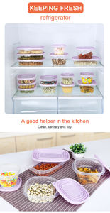 Contenedor hermético de alimentos, juego de contenedores de almacenamiento de alimentos con tapa de bloqueo, 0,67l, 4 Uds. - Product Image 5