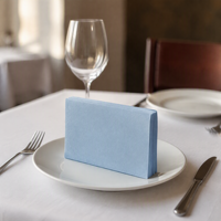 Serviettes jetables en Airlaid effet lin, 1 pli, grammage lourd, pliées en poche, avec logo personnalisé imprimé, pour dîner, mariage, hôtel