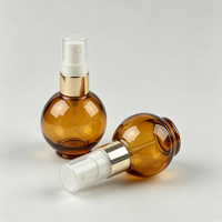 Flacon pulvérisateur rond en verre, vaporisateur cosmétique rechargeable à brume fine, flacon de parfum ou de tonique facial en forme de boule avec pompe