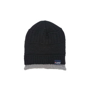 Unisex Thick Knitted 100% Acrylic <b>Beanie</b> Hat Custom Logo Multicolor Dual Warm Ribbed Adjustable Ski Travel 3D Embroidery - Product Image 2