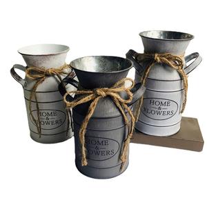 Boîte à lait <span class=keywords><strong>en</strong></span> fer galvanisé étanche seau <span class=keywords><strong>en</strong></span> étain <span class=keywords><strong>vase</strong></span> à fleurs de jardin décoration de salon maison - Product Image 1
