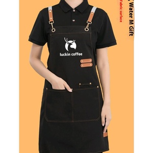 Tablier de travail promotionnel Ranguo, résistant à l'huile, avec logo personnalisé, en toile poly-coton durable, réglable, avec poches, pour restaurant - Product Image 2