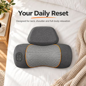 Gray Electric <b>Neck</b> Massage <b>Pillow</b> Heated Cervical Cushion Memory Foam Back Support <b>for</b> Home Office <b>Travel</b> - Product Image 5