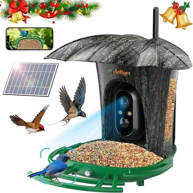 Bird Feeder Camera 1080P HD AI Identify Bird Species Humming Bird House WIFI Camera