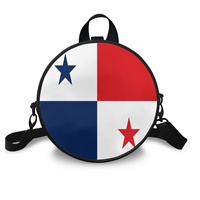 Sac à main rond en cuir PU avec drapeau national du Panama, sac à dos convertible pour femme avec bandoulière réglable