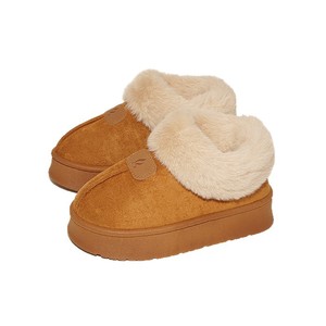 <span class=keywords><strong>Chaussons</strong></span> en daim pour femmes, doublure en peluche chaude, semelle épaisse, antidérapants, pour l'extérieur, chaussures <span class=keywords><strong>d</strong></span>'<span class=keywords><strong>intérieur</strong></span> avec col en fourrure - Product Image 5
