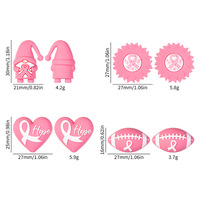 Perles focales en silicone 3D en forme de ruban rose pour la sensibilisation à la solidarité féminine, en vrac, pour la fabrication de bracelets, colliers, porte-clés et autres articles d'artisanat