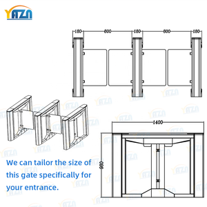 Barriera a battente sottile in acciaio inox 304 per uffici, banche, enti governativi, apertura rapida 0,2s, tornello veloce da 1400mm, parti personalizzate e spedizione veloce OEM - Product Image 5