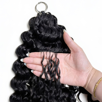 Extensions de cheveux au crochet Deep Wave pré-bouclées, sans nœuds, pré-séparées, effet plume, 18 pouces, tissage au crochet Miracle Knots