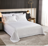 Parure de lit de luxe 100 % coton pour hôtel, drap-housse king size, ensemble de literie à rayures de 3 cm, ensemble de couette
