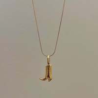 Arco Iris elementos herradura forma U forma colgante caleidoscopio botas símbolo de la suerte conjunto Zirconia colgante collar de acero inoxidable
