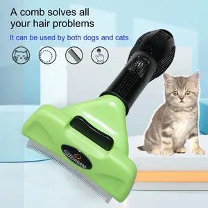 2024 New Pet Grooming Tool Dog Knotting Brush Pet Comb Stainless Steel Needle Comb Dog And Cat Cat Self Cleansing Comb Brush