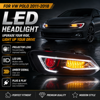 Phares LED Demon Eye modifiés en usine JC Upgrade, clignotants 2011-2018 pour accessoires Volkswagen VW Polo