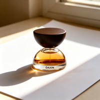 Flacons de parfum semi-ovales avec bouchon en bois à sertir de 15 mm, 100 ml, élégants flacons de parfum en verre, conteneur de parfum et de Cologne