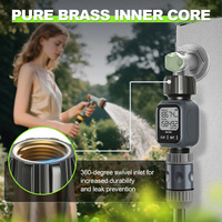 Compteur de débit d'eau numérique automatique avec affichage en litres et gallons pour système d'irrigation programmable, idéal pour pelouse et extérieur, respectueux de l'environnement