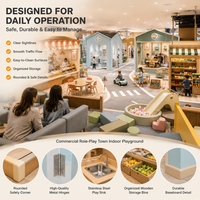 Aire de jeux intérieure commerciale en plastique pastel, café, cuisine, marché, salon, certifiée EN1176, FEC, zone pour enfants