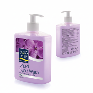 Savon liquide antiseptique AquaVera pour le nettoyage de base des mains, sans SLS, ingrédients chimiques LILAC, 500 ml, certifié ISO 9001 GMP, lavage à l'eau - Product Image 2