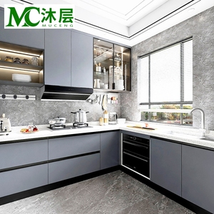 Set <span class=keywords><strong>di</strong></span> Mobili da Cucina Moderni <span class=keywords><strong>di</strong></span> <span class=keywords><strong>Lusso</strong></span> Ecologici Importati con Ante in Vetro, Accessori per Cerniere, Soluzioni Complete per Stoccaggio e Isola Dispensa - Product Image 5
