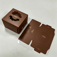 Emballage de luxe haut de gamme pour boîte à pâtisserie, à dessert ou à pain, avec logo imprimé personnalisé, effet dorure à chaud, recyclable, avec poignée portable
