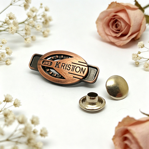 Denim Apparel Wholesale Zinc Alloy Antique Metal Logo Labels Custom Embossed <b>Rivet</b> Metal Tags for Jeans Jacket Denim Pants - Product Image 4