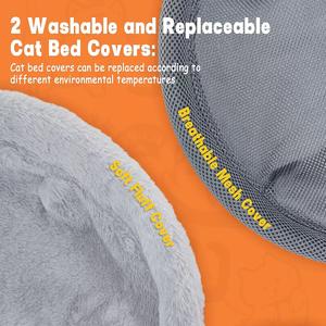 Yemek masası ve masanın üzerine sabitlenebilen dönebilir ve yüksekliği ayarlanabilir ofis kedi yatağı ve yıkanabilir yuvarlak kedi yatağı - Product Image 5