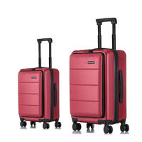 Valise à roulettes de voyage, ensemble de 3 valises rigides en PC+ABS, bagage cabine avec trolley en aluminium, 4 roues verrouillables, unisexe